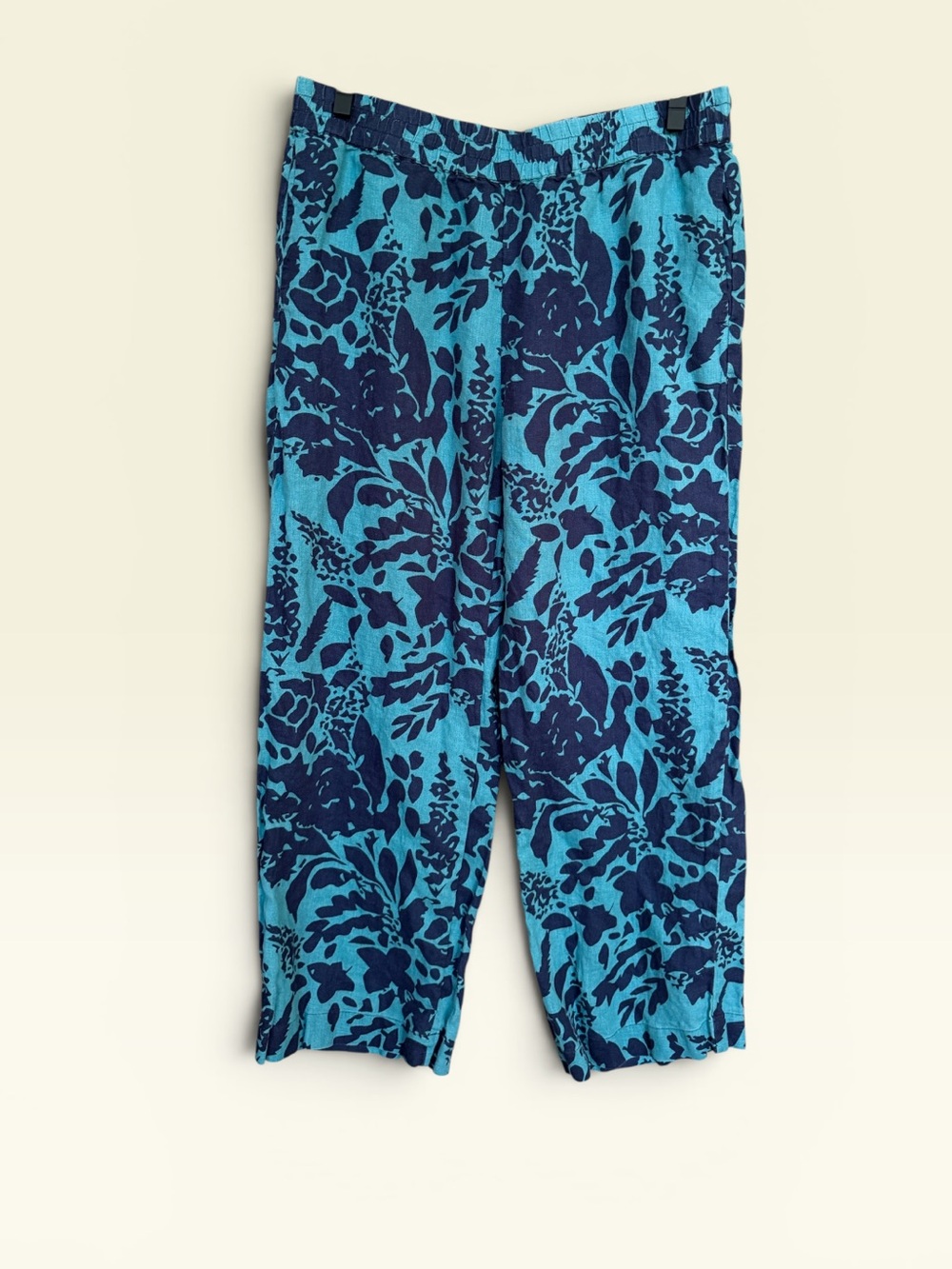 Soft Surroundings Teal and Navy Linen Pants